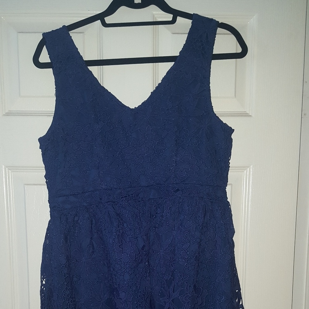 Dreams of Decadence Lace Dress in Navy